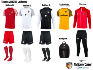 Dallas texans cheap soccer uniforms